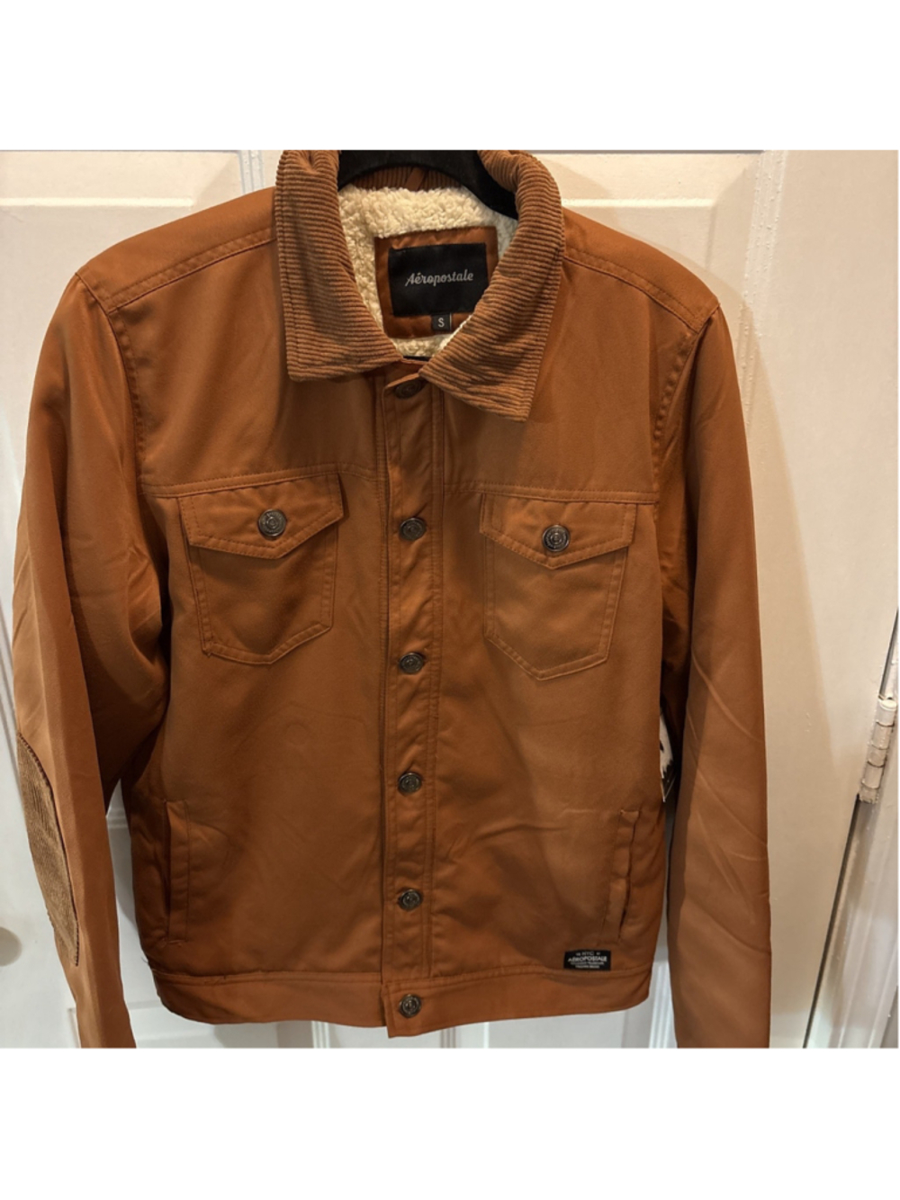 Aeropostale NWT RANCHER Trucker Jacket Lined Utility Corduroy Trim Small